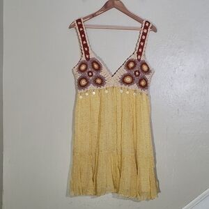 Zara Yellow Crochet Sunflower Dress